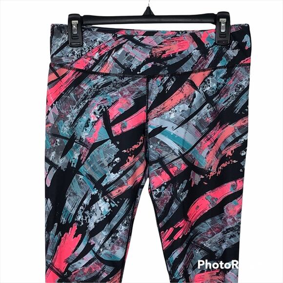 Fabletics Powerhold Mid Rise Printed Leggings Running Tights size Medium - Picture 3 of 13